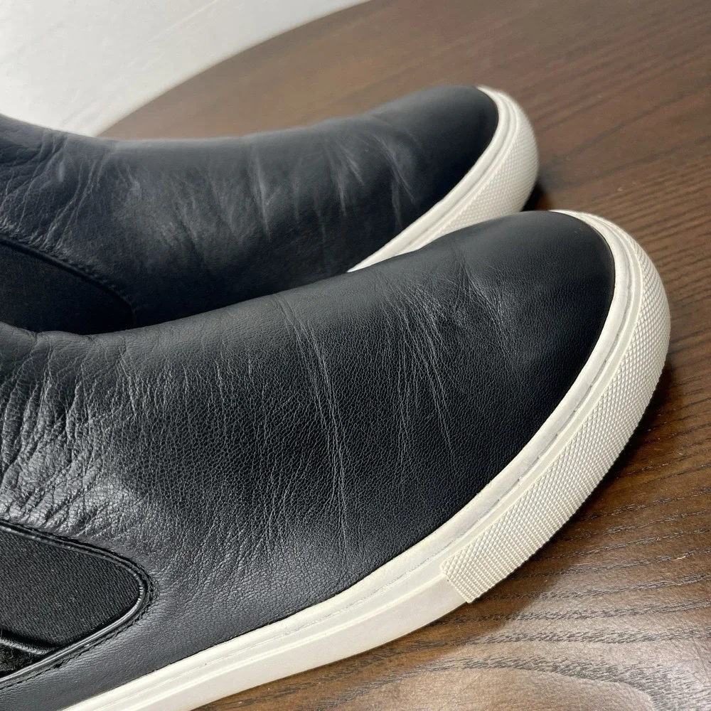 Tory Burch Rosette Boots Women's 8.5M Black Leather Chelsea Sneakers‎ Booties